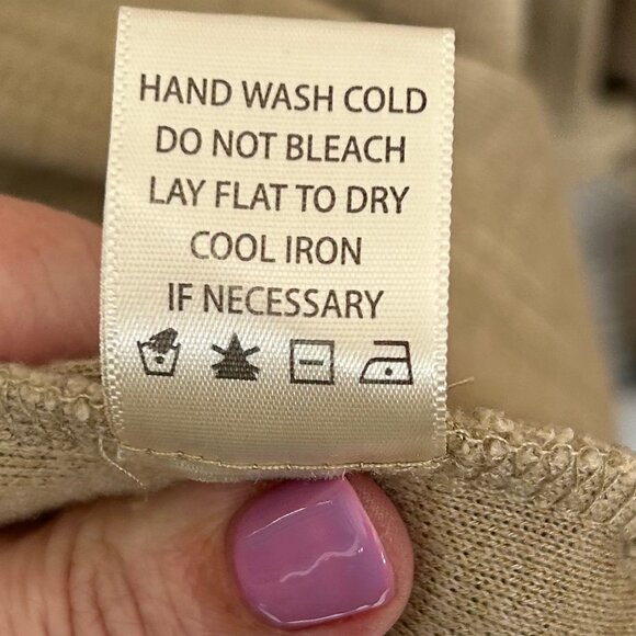 Max Studio Beige Double Knit Super Soft Sweatshirt Dress with Pockets Size Large - Picture 11 of 12